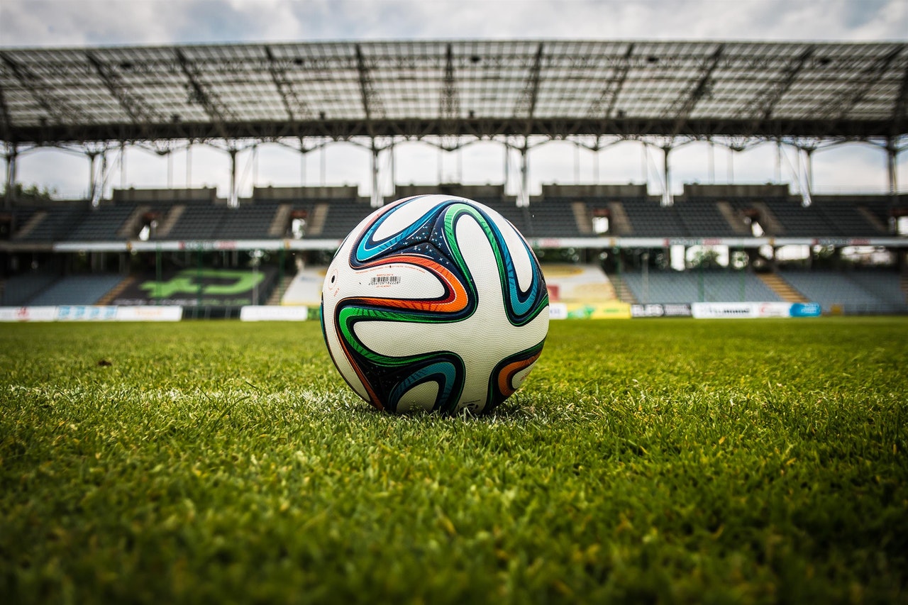 Soccer ball in a soccer field
