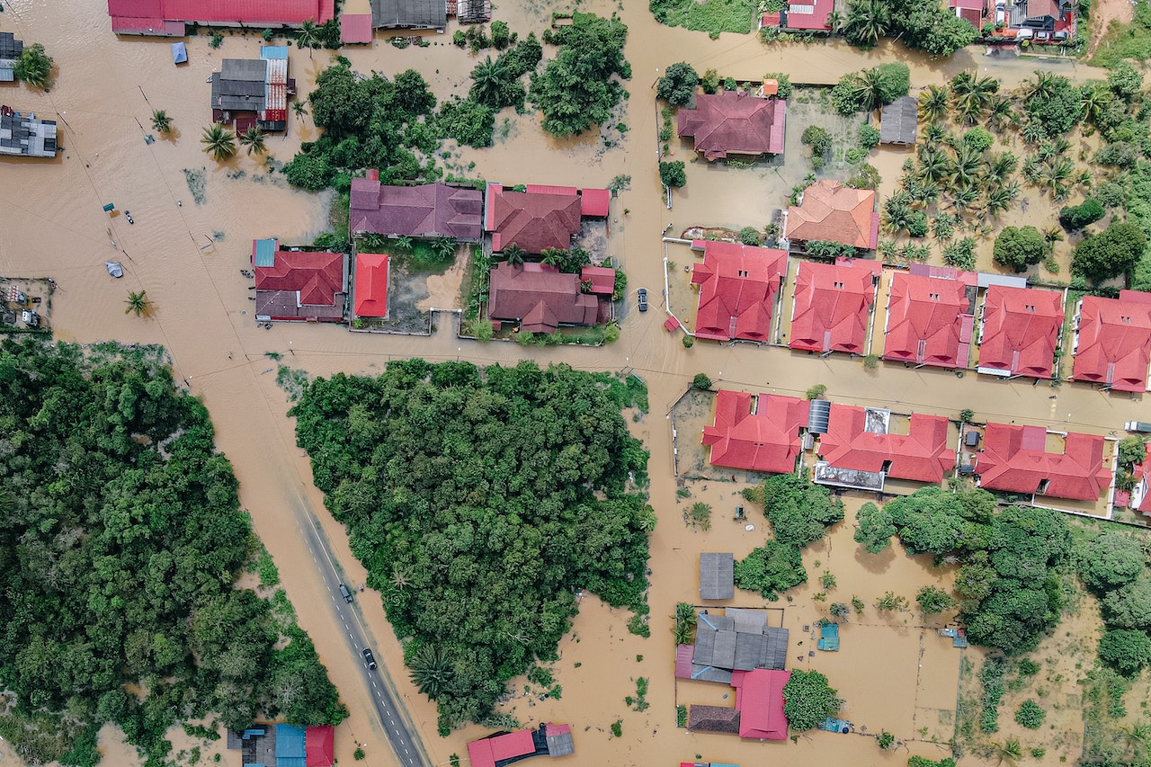 Flooded houses